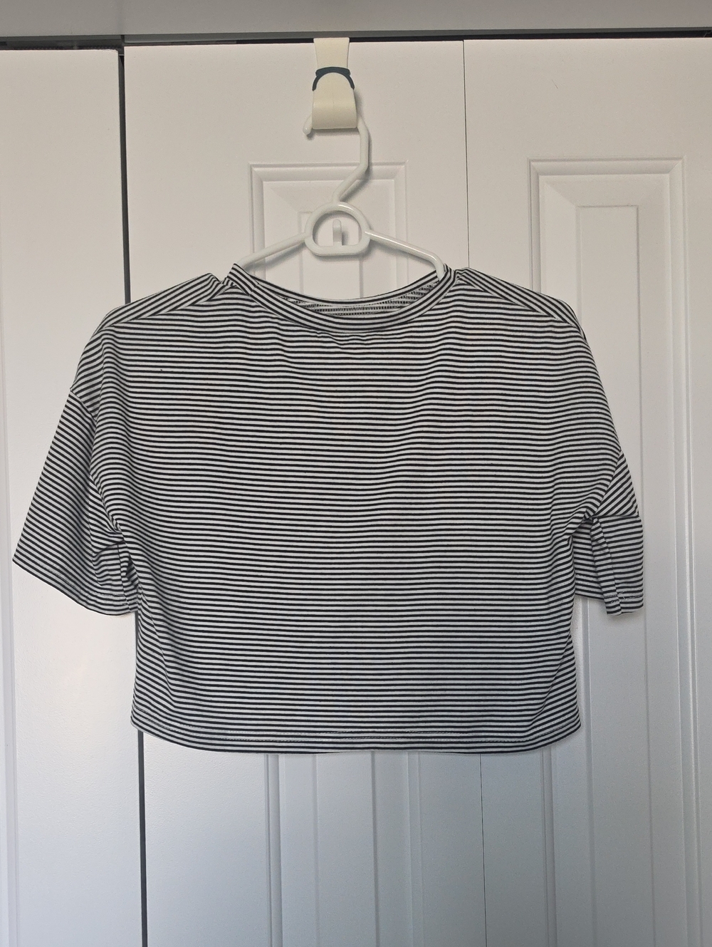 Striped Crop Tee - Black & White Women’s Top